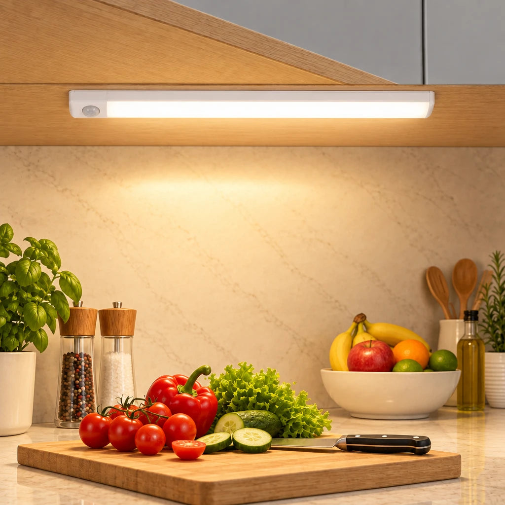 Wireless USB Rechargeable Motion Sensor LED Bar Light Induction Night Light Portable Cordless Magnetic Cabinet Lamp for Kitchen