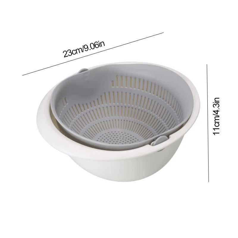 2-Tier Rotating Fruit & Vegetable Draining Basket