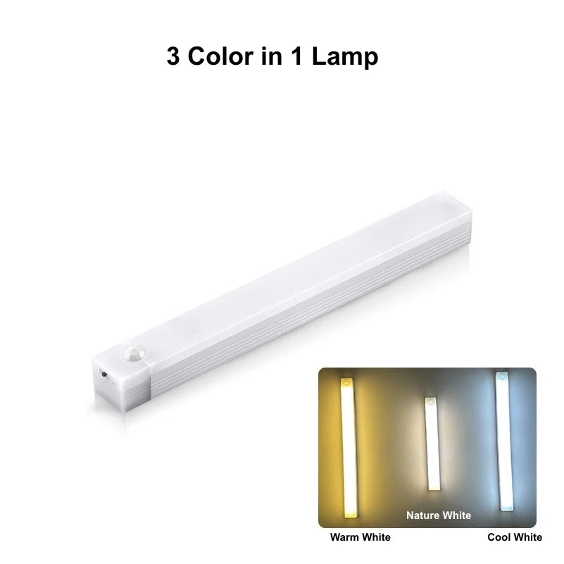 Wireless USB Rechargeable Motion Sensor LED Bar Light Induction Night Light Portable Cordless Magnetic Cabinet Lamp for Kitchen
