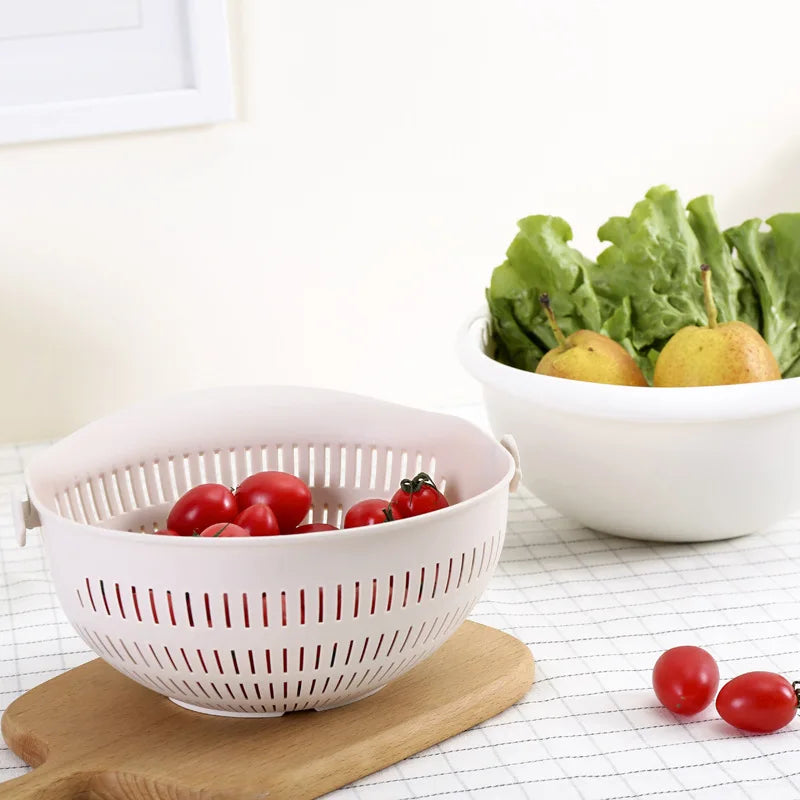 2-Tier Rotating Fruit & Vegetable Draining Basket