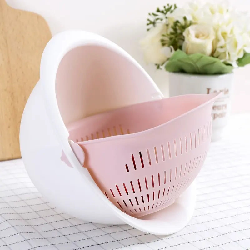 2-Tier Rotating Fruit & Vegetable Draining Basket